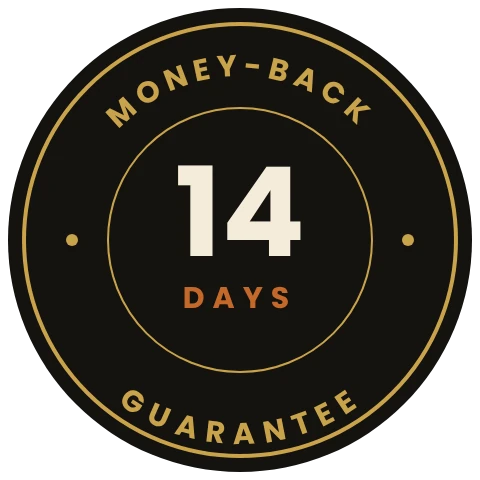 14-day money-back guarantee seal